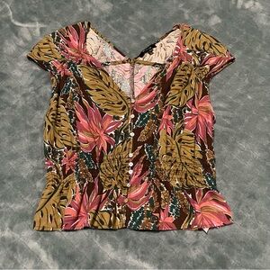Madewell‎ Tropical Floral Button-Up Blouse M